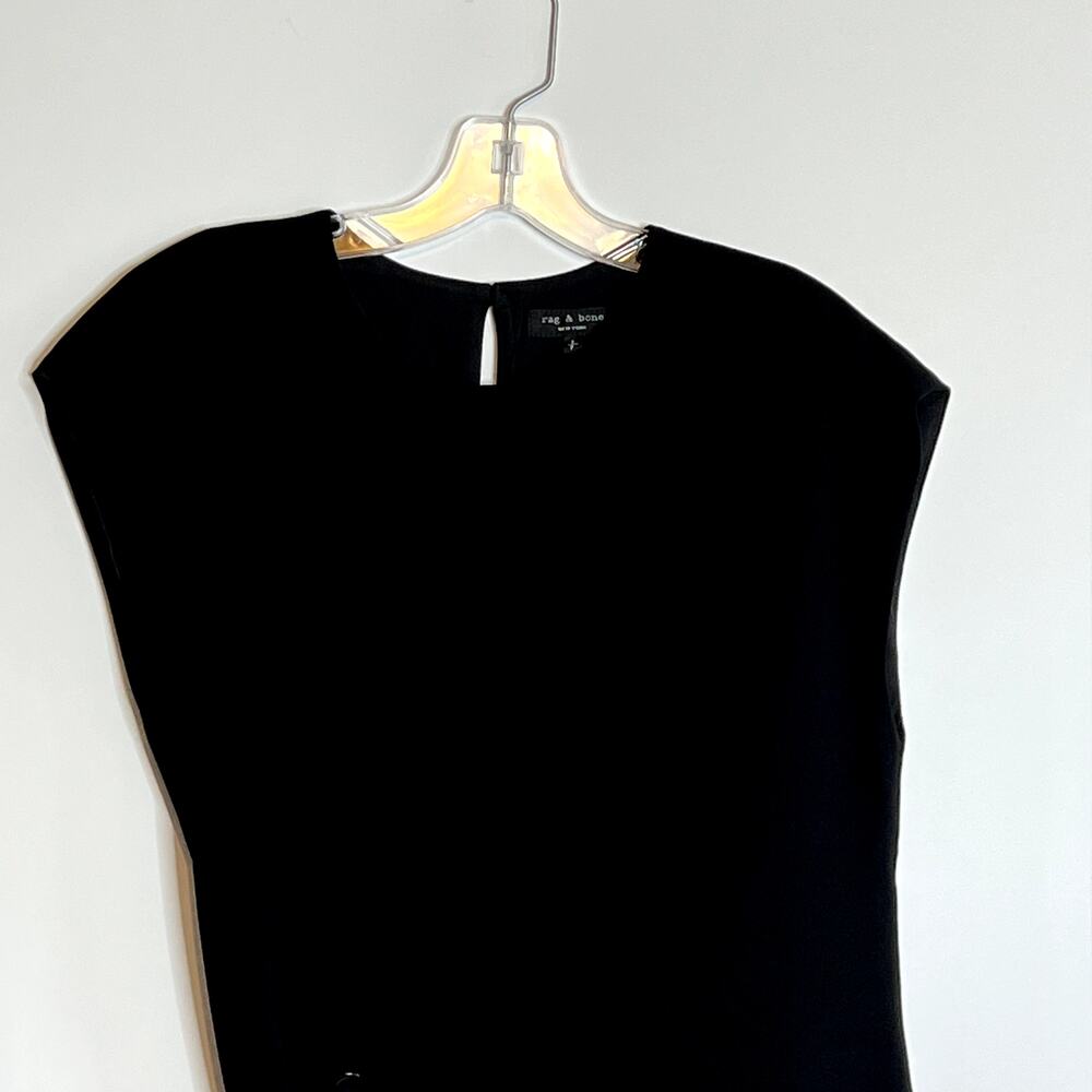 Rag & Bone Etta Side Tie Top Cap Sleeve Black Womens Small - Picture 5 of 11